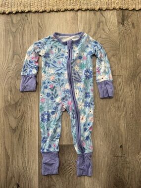 Little Sleepies Blue Floral Zip One-Piece